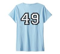 Donna Numero 49 (Nero/Bianco) No. 49 Maglietta con Collo a V