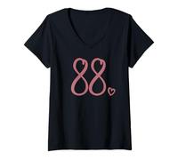 Donna Numero 88, ottantotto per Donne 88 Anni 88° Compleanno Maglietta con Collo a V