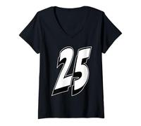 Donna Numero Twenty Five #25 Divisa per Squadra Sportiva Compleanno 25 Maglietta con Collo a V