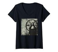 Donna Nun Horror Cool, Pentagramma, Suora Ribelle Maglietta con Collo a V