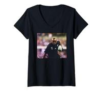 Donna Nuova Zelanda all Blacks Jonah Lomu V Inghilterra Rugby 1999 Maglietta con Collo a V