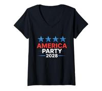 Donna Nuovo Partito politico America Partito 25 uomini donne Maglietta con Collo a V