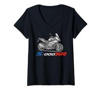 Donna Nuovo S1000XR Moto Illustrazione Sport Tourer Design Maglietta con Collo a V