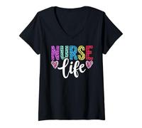 Donna Nurse Life, per Le Donne | CNA, LPN, RN | Assistenza Sanitaria, Infermiera Maglietta con Collo a V