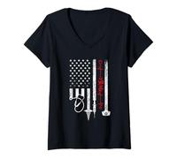 Donna Nursing CNA - Nurse Life - Nursing US Flag Maglietta con Collo a V