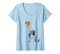 Donna NYC - Statua della libertà Arte Maglietta con Collo a V