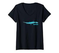 Donna Oarfish Doomsday Fish Deep Sea Regalecidae Maglietta con Collo a V