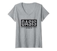 Donna Oasis 2025 California CA Souvenirs Maglietta con Collo a V