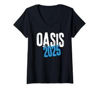 Donna Oasis 2025 Vacation California CA Vintage Retro Souvenirs Maglietta con Collo a V