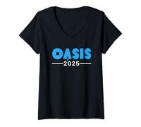 Donna Oasis 2025 Vacation California CA Vintage Retro Souvenirs Maglietta con Collo a V