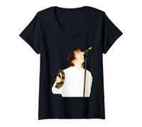Donna Oasis dal Vivo Liam Gallagher Britpop Knebworth 1996 Maglietta con Collo a V
