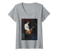 Donna Oasis Noel Gallagher al Concerto Knebworth 1996 Maglietta con Collo a V