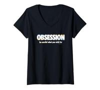 Donna Obsession Be Careful What You Wish for Maglietta con Collo a V