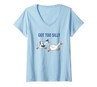 Donna Oca Che Viene inseguito dal Poliziotto ha ottenuto Un Design Troppo Sciocco Maglietta con Collo a V