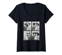 Donna Oca divertente con occhiali da sole Silly Oche Safari Animali Maglietta con Collo a V