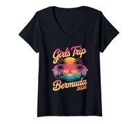 Donna Occhiali da Sole da Bambina Trip Bermuda 2026 Sunset Maglietta con Collo a V