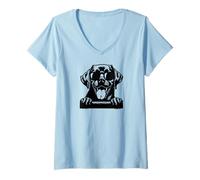 Donna Occhiali da Sole Labrador papà Cane Labrador Maglietta con Collo a V