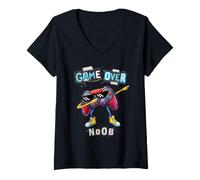 Donna Occhiali di Salvataggio Gameover Noob Dabbing Controller Maglietta con Collo a V