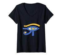 Donna Occhio di Horus Occhio di Udjat, Occhio di Ra Maglietta con Collo a V