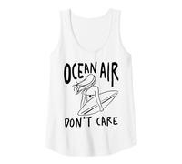 Donna Ocean Air Don't Care Surfer Girl Beach Ocean Waves Surf Canotta