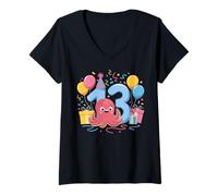 Donna Octopus 13 ° compleanno ragazzo ragazza 13 anni Polpo Maglietta con Collo a V