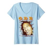 Donna ODB Old Dirty Ba-ard Graffiti Retro Hip Hop Anni '90 Rap Gangsta Maglietta con Collo a V