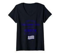 Donna ODIO Essere così DANNATO Sexy MA Sono Greco così Non Posso Aiutare Meme Maglietta con Collo a V