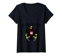 Donna Österreich Austria Wappen Maglietta con Collo a V