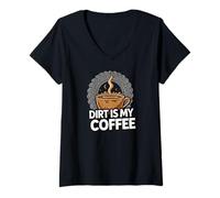 Donna off-Road Mudding Dirt Is My Coffee 4x4 Maglietta con Collo a V