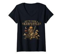 Donna off The Kerfuffle Cavaliere Guerriero Capibara Animale Medievale Maglietta con Collo a V