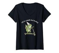 Donna off to Commit Dad Foolery Funny Frog Festa del papà Cool Maglietta con Collo a V