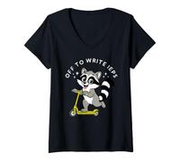 Donna off To Write IEP Racoon SPED Teacher Life Special Education Maglietta con Collo a V