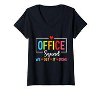 Donna Office Squad We Get It Done Maglietta con Collo a V