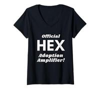 Donna Official Hex Adoption Amplifier - Blockchain Crypto CD - Hex Maglietta con Collo a V