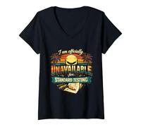 Donna Officially Unavailable for Standard Testing Retro Sunset Maglietta con Collo a V