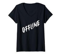 Donna Offline Maglietta con Collo a V