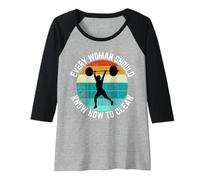 Donna Ogni Donna Dovrebbe Sapere Come Pulire Il Sollevamento Pesi della Camicia Maglia con Maniche Raglan