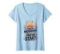 Donna Ogni Mattina è Un Nuovo Inizio Maglietta con Collo a V