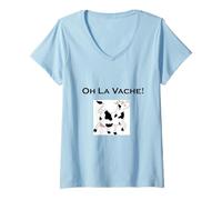 Donna Oh La Vache - Santa Mucca - Maglietta per Adulti Maglietta con Collo a V