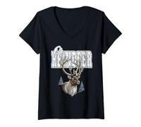 Donna OH Reindeer Nordic Deer Christmas Santa's Sledge Lapponia Maglietta con Collo a V
