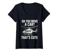 Donna Oh You Drive A Car? That's Cute Maglietta con Collo a V