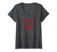 Donna Ohio Girl, Cute Midwest Pride State Home Fun Maglietta con Collo a V