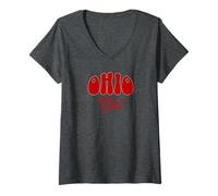 Donna Ohio Girl, Cute Midwest Pride State Home Fun Maglietta con Collo a V