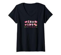 Donna Oink if you love me Maglietta con Collo a V