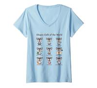 Donna Okapi Cafe Giraffe Coffee Lover Smoothie Tea Barista Chart Maglietta con Collo a V