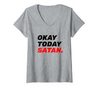 Donna Okay Oggi Satana Maglietta con Collo a V