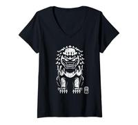 Donna Okinawa Shisa Lion Dog Guardian Giappone Kanji Souvenir Maglietta con Collo a V