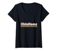 Donna OklaHome - Ventilatore Vintage Vintage Oklahoma Maglietta con Collo a V