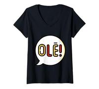 Donna Ole' Messico Vittoria Spagnola Flamenco Maglietta con Collo a V