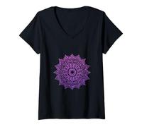 Donna Om Mandala: Peace, Harmony, And Spiritual Connection Maglietta con Collo a V